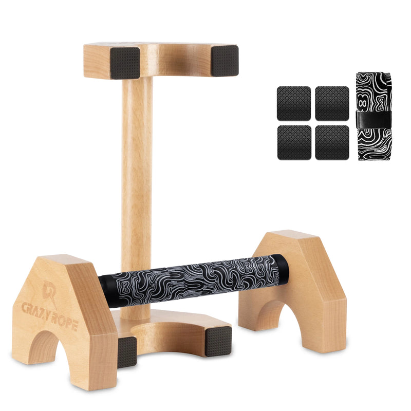 1 par de suporte de madeira para barra de flexão, suporte para academia, flexões, exercício físico, construção corporal, treinamento de mão, haste paralela