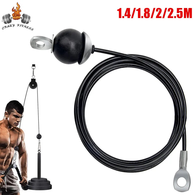 Corda de fio de aço 1.4/1.8/2/2.5m, faça você mesmo, cabo resistente para múltiplas academias, máquina de polia de fitness, acessórios para equipamentos de exercícios de fitness em casa