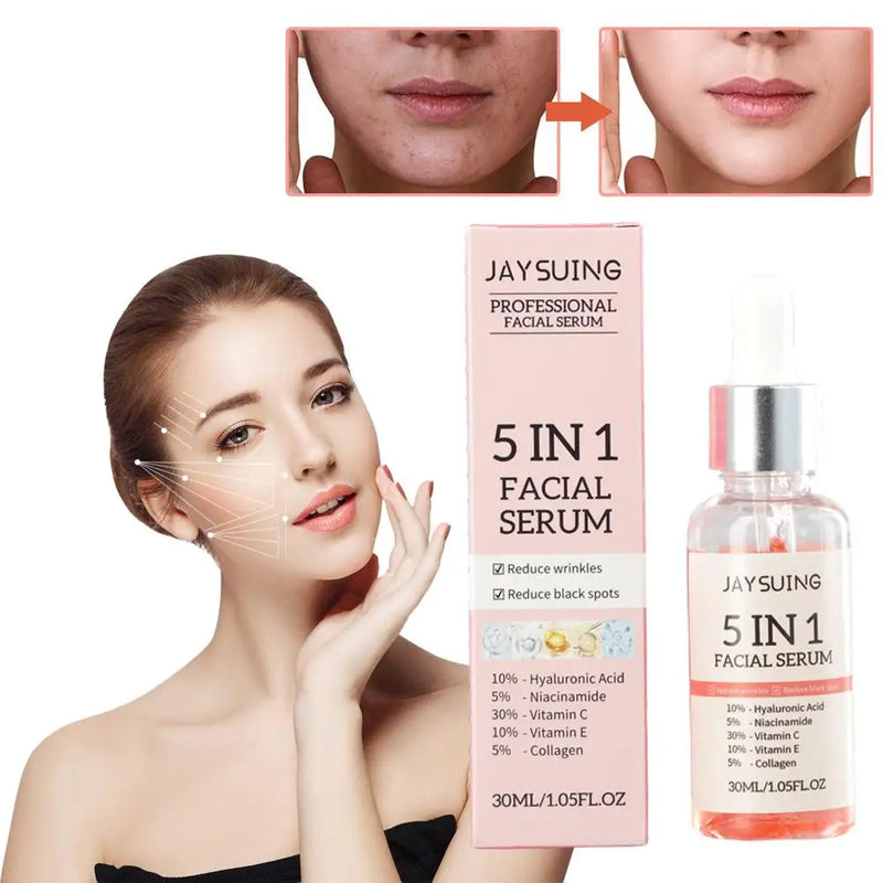 KIT Sérum 5 em 1 – Clareador, Firmador e Hidratante Facial