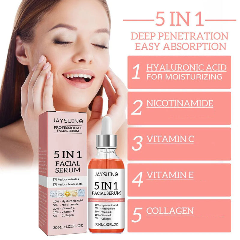 KIT Sérum 5 em 1 – Clareador, Firmador e Hidratante Facial