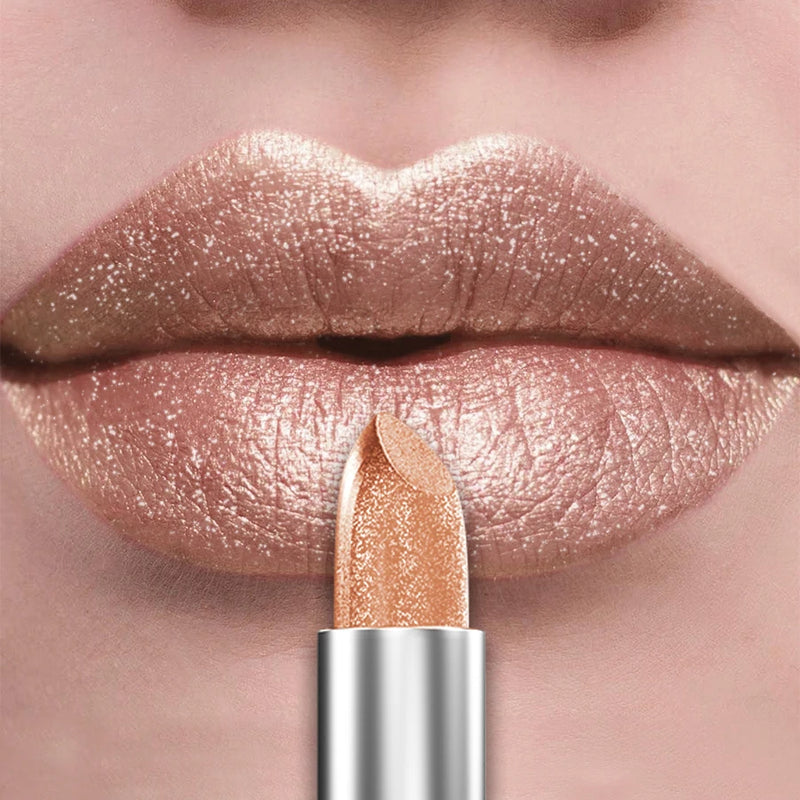 21 cores negrito & brilho intenso batom metálico brilhante perolado matiz labial, lábio de longa duração sênior fosco